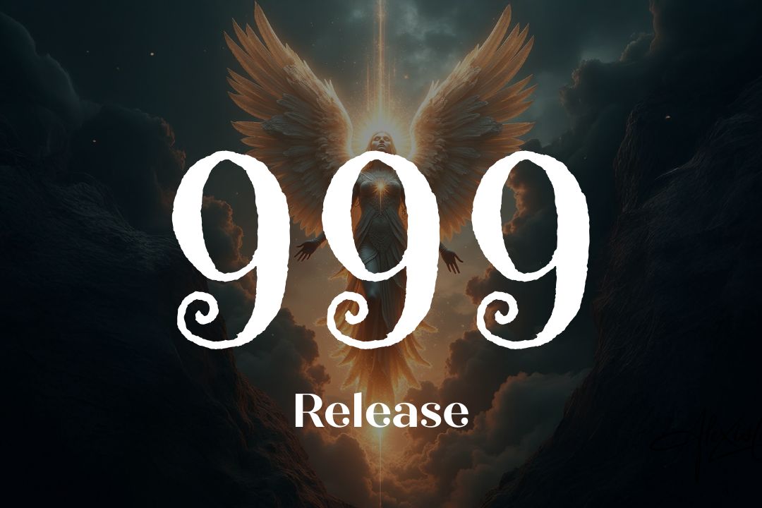 Phoenix rising from ashes with 999 numbers representing completion of old cycles and rebirth into new beginnings
